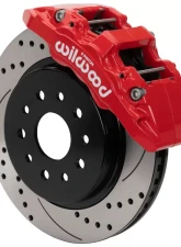 Wilwood Red Drilled & Slotted Aero6-DM Front Brake Kit Jeep Wrangler JK 2007-2018                                     - 140-17274-DR - Image 2
