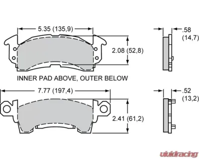 Wilwood Pad Set BP 20 D52 GM III / D52 - 150-20-D52K