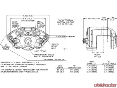 Wilwood 1.62 | 1.62" Pistons 0.81" Disc Caliper D154 Ano - 120-11873