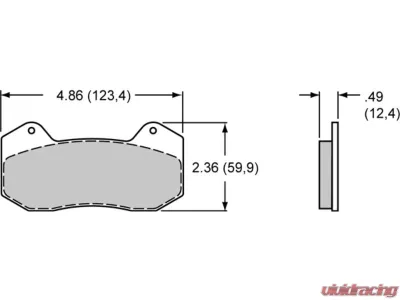 Wilwood 1.62 | 1.12 | 1.12" Pistons 0.81" Disc Caliper Forged DP6A 5.25" mt. Ano-L | H - 120-13435