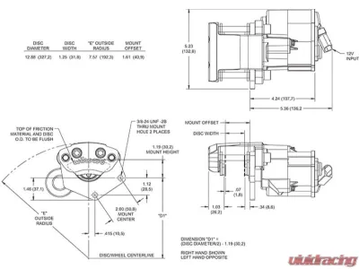Wilwood 1.25" Disc Caliper EPB R | H Black - 120-15687-BK