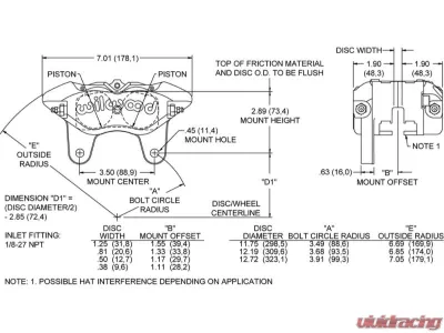Wilwood Narrow Dynapro Lug Mount Caliper - Polished - 120-9722-P