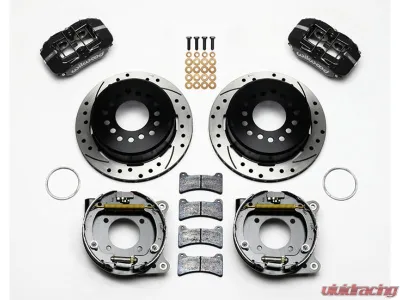 Wilwood Forged Dynapro Low-Profile Rear Parking Brake Kit - Drilled and Slotted Rotor - Black - 140-14400-D