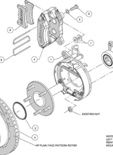 Wilwood Forged Dynapro Low-Profile Rear Parking Brake Kit - Plain Rotor - Red                                     - 140-14400-R - Image 3