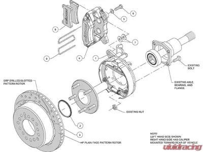 Wilwood Forged Dynapro Low-Profile Rear Parking Brake Kit - Plain Rotor - Red - 140-14400-R