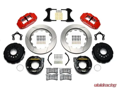 Wilwood Forged Narrow Superlite 4R Big Brake Rear Parking Brake Kit - Slotted Rotor - Red - 140-14878-R