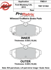 Wilwood BP-10 D1562 Pad Set                                     - 150-10-D1562K - Image 2