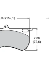 Wilwood GNX4 Pad Set Metalic 9115 With Pins & Clips                                     - 150-10479-PS - Image 3