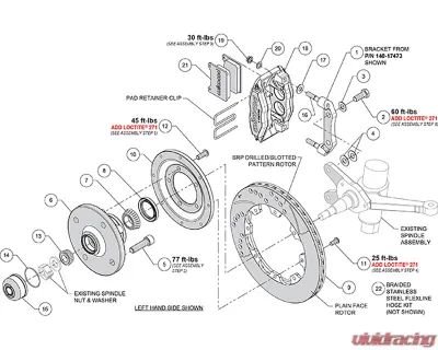 Wilwood 11.38" Drilled & Slotted Rotors Red Caliper Powerlite Front Brake Kit Porsche 914 1973-1976 - 140-17474-DR