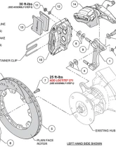 Wilwood 11.38" Slotted Rotors Red Caliper Powerlite-MC4 Rear Parking Brake Kit Porsche 914 1970-1976                                     - 140-17475-R - Image 3