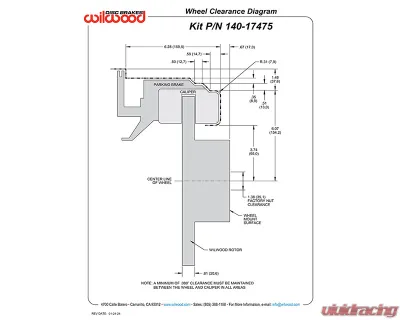 Wilwood 11.38" Slotted Rotors Red Caliper Powerlite-MC4 Rear Parking Brake Kit Porsche 914 1970-1976 - 140-17475-R