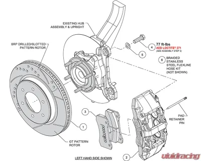 Wilwood Red Slotted 13.38" AERO6-DM Direct-Mount Truck Front Brake Kit Ford Bronco 2021-2024 - 140-17512-DR