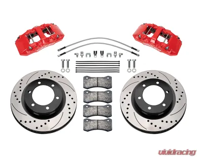 Wilwood Red Slotted 13.38" AERO6-DM Direct-Mount Truck Front Brake Kit Ford Bronco 2021-2024 - 140-17512-DR