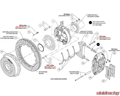 Wilwood 12.88" Slotted Rotors Red Caliper Forged Narrow Superlite 4R Rear Parking Big Brake Kit - 140-17658-R