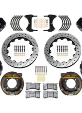 Wilwood 14" Drilled & Slotted Rotors Black Caliper Forged Narrow Superlite 4R Rear Parking Big Brake Kit                                     - 140-17659-D - Image 2
