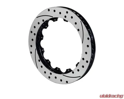 Wilwood 14" Drilled & Slotted Rotors Black Caliper Forged Narrow Superlite 4R Rear Parking Big Brake Kit - 140-17659-D