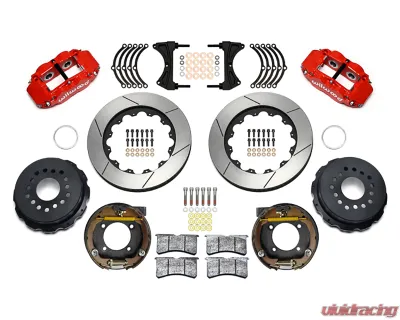 Wilwood 12.88" Slotted Rotors Red Caliper Forged Narrow Superlite 4R Rear Parking Big Brake Kit - 140-17658-R