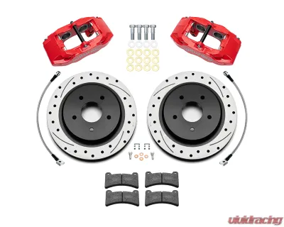 Wilwood DPC56 Rear Replacement 12.01" Drilled & Slotted Rotors & Red Caliper Chevrolet Corvete 1997-2004 - 140-17670-DR