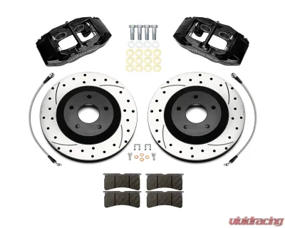 Wilwood SLC56 Front Replacement 12.8" Drilled & Slotted Rotor & Black Caliper Kit Chevrolet Corvete 2005-2013 - 140-17671-D