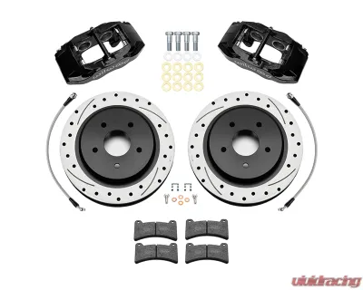 Wilwood DPC56 Rear Replacement 12.01" Drilled & Slotted Rotors & Black Caliper Chevrolet Corvete 2005-2013 - 140-17672-D