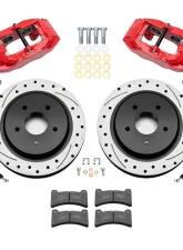 Wilwood DPC56 Rear Replacement 12.01" Drilled & Slotted Rotors & Red Caliper Chevrolet Corvete 2005-2013                                     - 140-17672-DR - Image 2