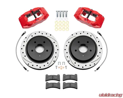 Wilwood DPC56 Rear Replacement 12.01" Drilled & Slotted Rotors & Red Caliper Chevrolet Corvete 2005-2013 - 140-17672-DR