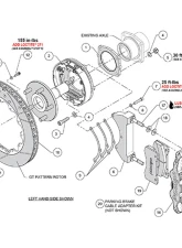 Wilwood 14" Drilled & Slotted Rotors Black Calipers Aero4 Rear Parking Big Brake Kit                                     - 140-17673-D - Image 3
