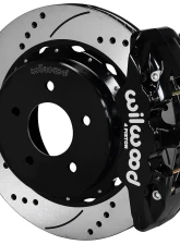 Wilwood 14" Drilled & Slotted Rotors Black Calipers Aero4 Rear Parking Big Brake Kit                                     - 140-17673-D - Image 8