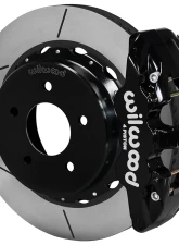 Wilwood 14" Slotted Rotors Black Calipers Aero4 Rear Parking Big Brake Kit                                     - 140-17673 - Image 8