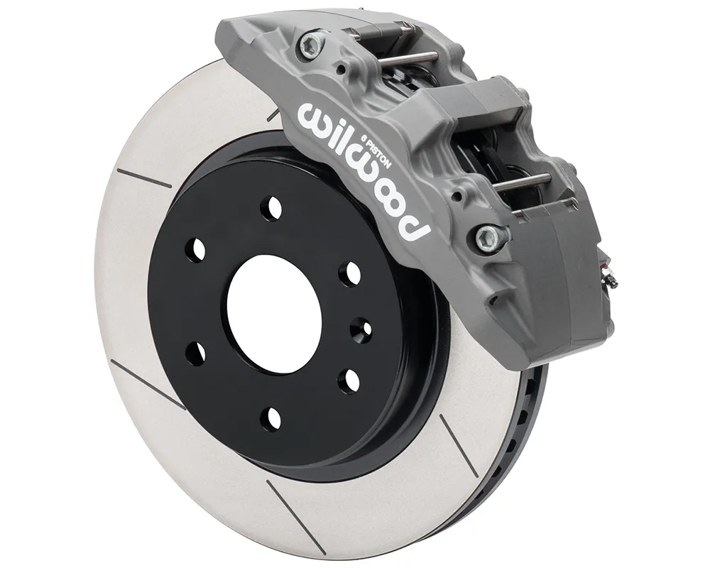 Wilwood 13.38" Slotted Rotors Black Caliper AERO6-DM Direct Mount Armored Vehicle Front Brake Kit Cadillac | Chevrolet | GMC 2019-2024 - 140-17758