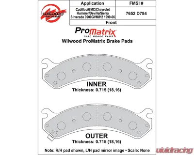 Wilwood Smartpad BP-10 D784 Brake Pads - 150-10-D0784K