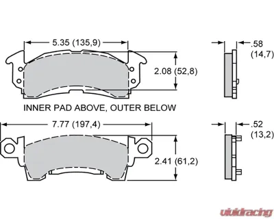Wilwood Smartpad BP-35 D52 Brake Pads - 150-35-D52K