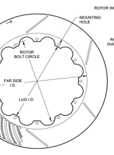 Wilwood Black Electro Coat L/H 1.10x14" Slotted GT 72 Curved Vane Spec-37 Rotor 160-8403-GTB                                     - 160-8403-GTB - Image 2