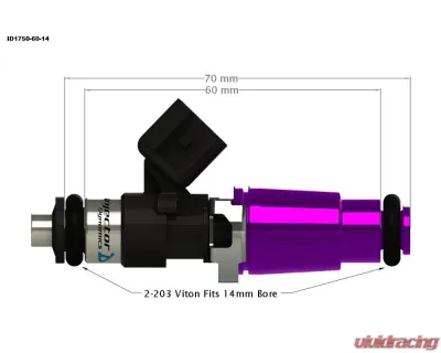 Injector Dynamics ID1750-XDS Fuel Injector BMW | Buick | Holden | Nissan | Pontiac | Porsche | Toyota 1990-2019 - 1750.60.14.14.6