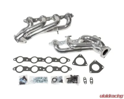 BBK Performance Parts 1-3/4 Shorty Exhaust Headers Polished Silver Ceramic Chevrolet GM Truck SUV 4.8 5.3 1999-2013 - 40050