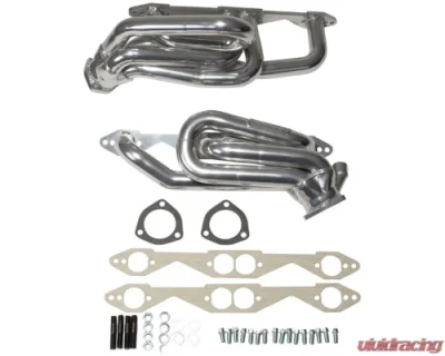 BBK Performance Parts 1-5/8 Shorty Exhaust Headers Polished Silver Ceramic Chevrolet GM Truck SUV 5.0 5.7 1996-1999 - 40070