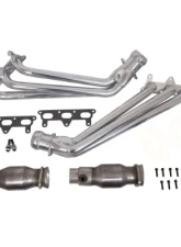 BBK Performance Parts 1-5/8 Long Tube Exhaust Headers With High Flow Cats Polished Silver Ceramic Chevrolet Camaro V6 2010-2011                                     - 40410 - Image 6