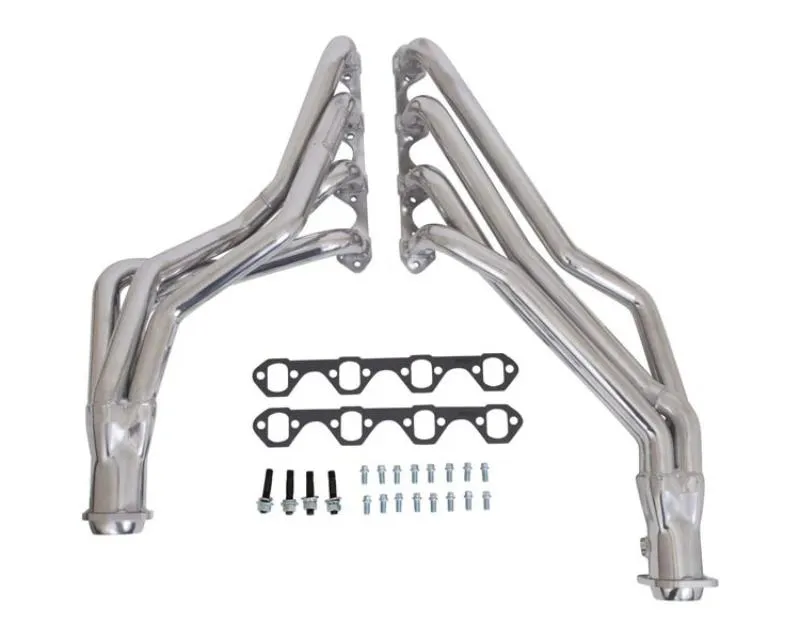 BBK Performance Parts 1-5/8 Long Tube Headers Polished Silver Ceramic Plus Matching High Flow Short Mid X Pipe w/ Catalytic Converters Ford Mustang Cobra | Mach1 1999-2004 - 15333
