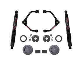 Skyjacker 3 Inch Suspension Lift Kit With Front Strut Spacers Front Upper A-arms Rear Coil Spring Spacers Rear Bump Stop Spacers & Rear Black Max Shocks Ram 1500 2019-2021