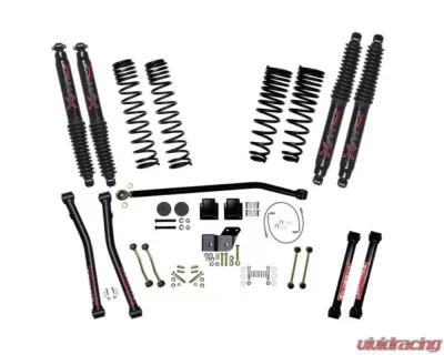 Skyjacker 4.5inch Front | 3inch Rear Dual Rate Long Travel Coil Spring Lift Kit with Black MAX Shocks Jeep Gladiator 2020 - G452KBLT