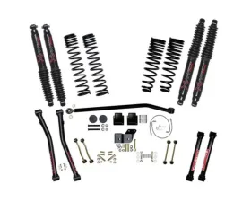 Skyjacker 4.5inch Front | 3inch Rear Dual Rate Long Travel Coil Spring Lift Kit with Black MAX Shocks Jeep Gladiator Rubicon 2020