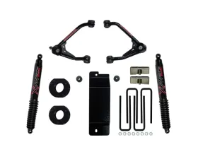 Skyjacker 3.5-4" Lift Upper Control Arm Lift Kit w/ Black MAX Rear Shocks Chevrolet | GMC 1500 2007-2013