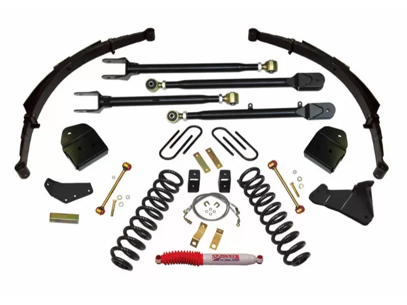 Skyjacker 4" Suspension Lift w/ Hydro Shocks & Class II 4-Link System Ford F-350 Diesel 2008-2010 - F84524KSH-H