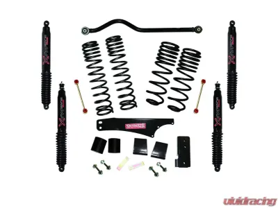 Skyjacker 3.5-4" Lift Dual Rate Long Travel Lift Kit w/ Black MAX Shocks Jeep Wrangler 4-Door 4WD 2007-2018 - JK40BPBLT