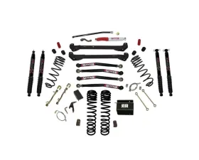 Skyjacker 4inch Dual Rate Long Travel Coils Long Arm RR1 Lift Kit with Black Max Shocks Jeep TJ 1997-2006