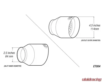 ARK Performance 4.5 inch ET004 Universal Exhaust Burnt Tip - TIP004-1