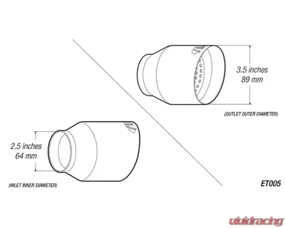 ARK Performance 3.5 inch ET005 Universal Exhaust Burnt Tip - TIP005-1