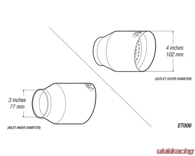 ARK Performance 4 inch ET006 Universal Exhaust Burnt Tip - TIP006-1