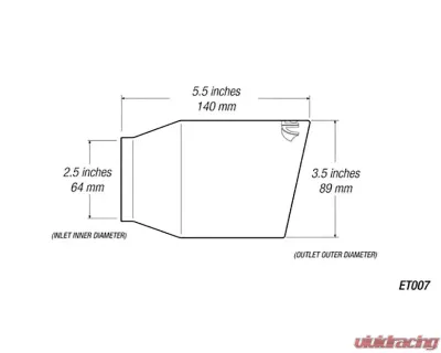 ARK Performance 3.5 inch ET007 Universal Exhaust Burnt Tip - TIP007-1
