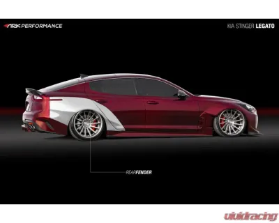 ARK Legato Fiberglass Rear Passenger Side Over Fender Kia Stinger 2018-2023 - SFLS-0811P